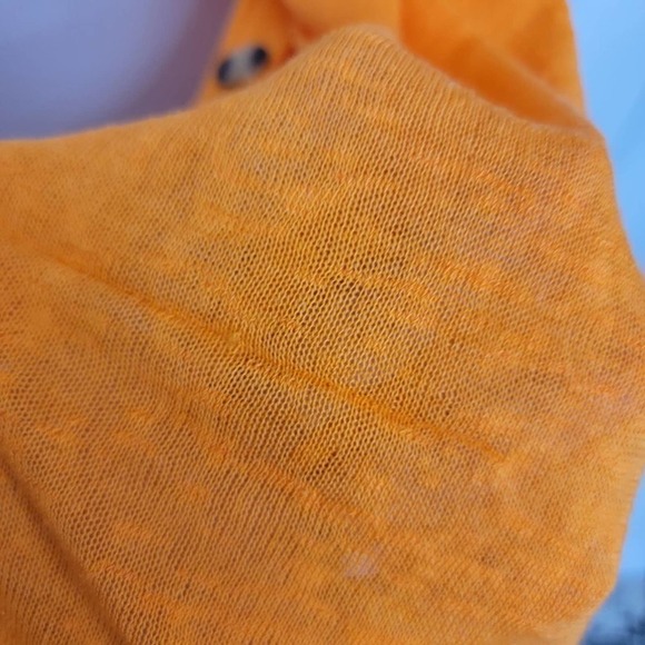 TIME and Tru Orange Longer thin Dress button up bathing suit cover up - Picture 12 of 12